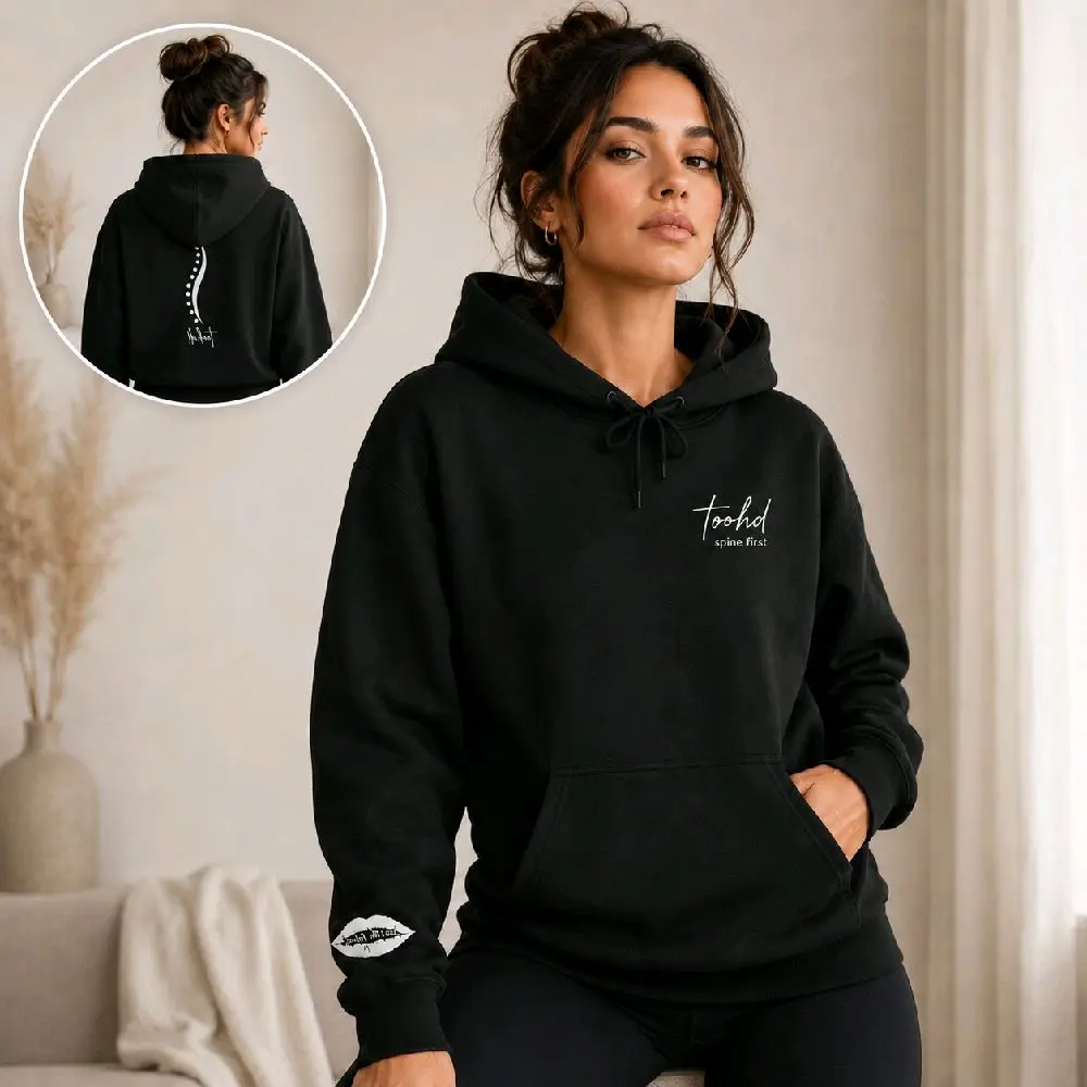 Spine First Hoodie by toohd! – For People Who Don't Fold (Black)