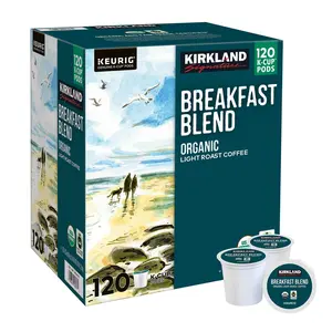 Kirkland Signature Coffee Organic Breakfast Blend K-Cup Pod, 120-count