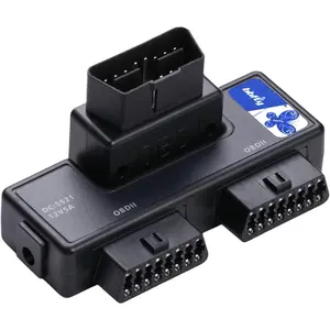 OBDII Splitter with Rotatable Male Port, -B33 1 Male Splitter to 2 Female J1962 Adapter (1 Pack)