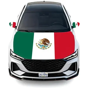 Mexico Flag Car Hood & Mirror Cover Set, 3-Piece Stretch Fit Vehicle Cover for Cars & SUVs, Bold Patriotic Style for Daily Driving, Parades & Events