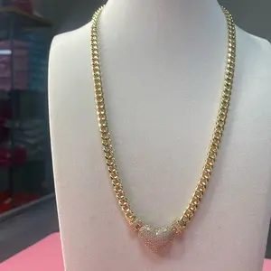 Beautiful 20 inches long heart chain, gold plated jewelry for everyday use
