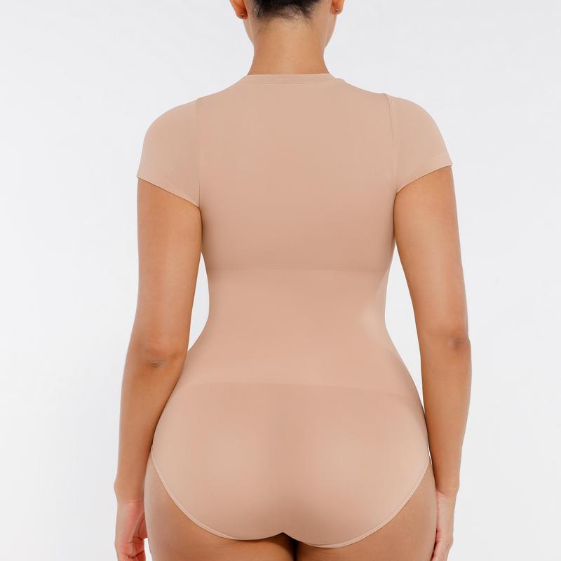 FeelinGirl Women's Crew Neck Cloud Bodysuits Fashion Short Sleeve Tops Stretch Basic Body Suit T Shirts Fit Comfortable Springtok