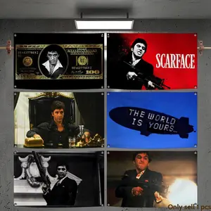 PIKPAKA S-Scarfaces Flags Turn Any Space Into a Party Instantly | Microfiber Festival Banner Party Decorations Banners Indoor Outdoor Hanging Decor | For Bedroom Living Room Bar Garden Party Decorative Wall Decor Banner