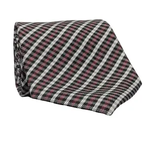 Men's Classic Houndstooth Silk Tie in Black and Red