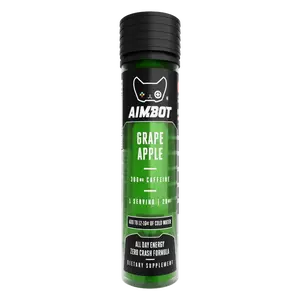 Aimbot Energy Boost – Grape Apple  – Focus & Fuel | Sugar-Free | Zero Calories | 300mg Caffeine + Nootropics Beverage Flavor