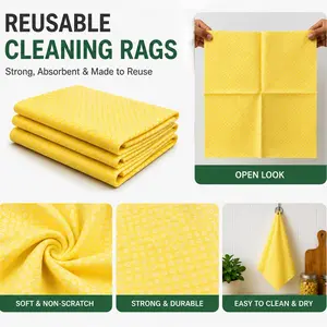 Reusable Cleaning Rags Bulk Pack – Multi-Purpose Cleaning Cloths for Home, Kitchen, Garage & Commercial Use