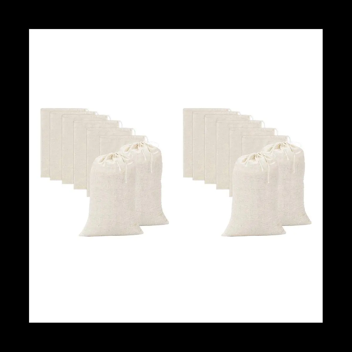 40 Pieces Large Muslin Bags Cotton Drawstring Bags,Tea Brew Bags (8 x 12 Inches)
