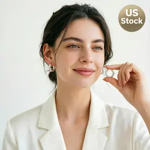 [US StocK] Irregular Chunky Silver Huggie Hoops - Edgy Textured Hoop Earrings for Grunge Style #ChunkyHoops #GrungeJewelry #EdgyStyle #Y2KJewelery #EarringLovers