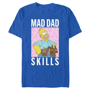 Mens The Simpsons Mad Dad Skills Portrait T Shirt