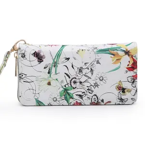 Fashion World Flower Printed Zip Around Wallet Wristlet