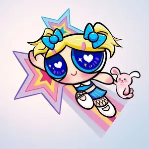 Bubbles Star Power Temporary Tattoo Stickers