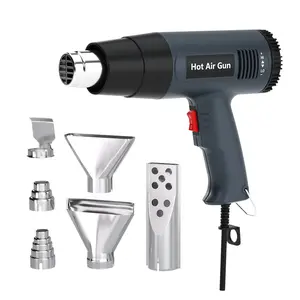 2000W Heavy Duty Heat Gun, Rapid Heating (Heats Up in Seconds) with Variable Temperature Control 670°F-1150°F (350°C-620°C), Durable Copper Motor, Includes 6 Nozzles for Crafting, Shrink Tubing, and Vinyl Wrap