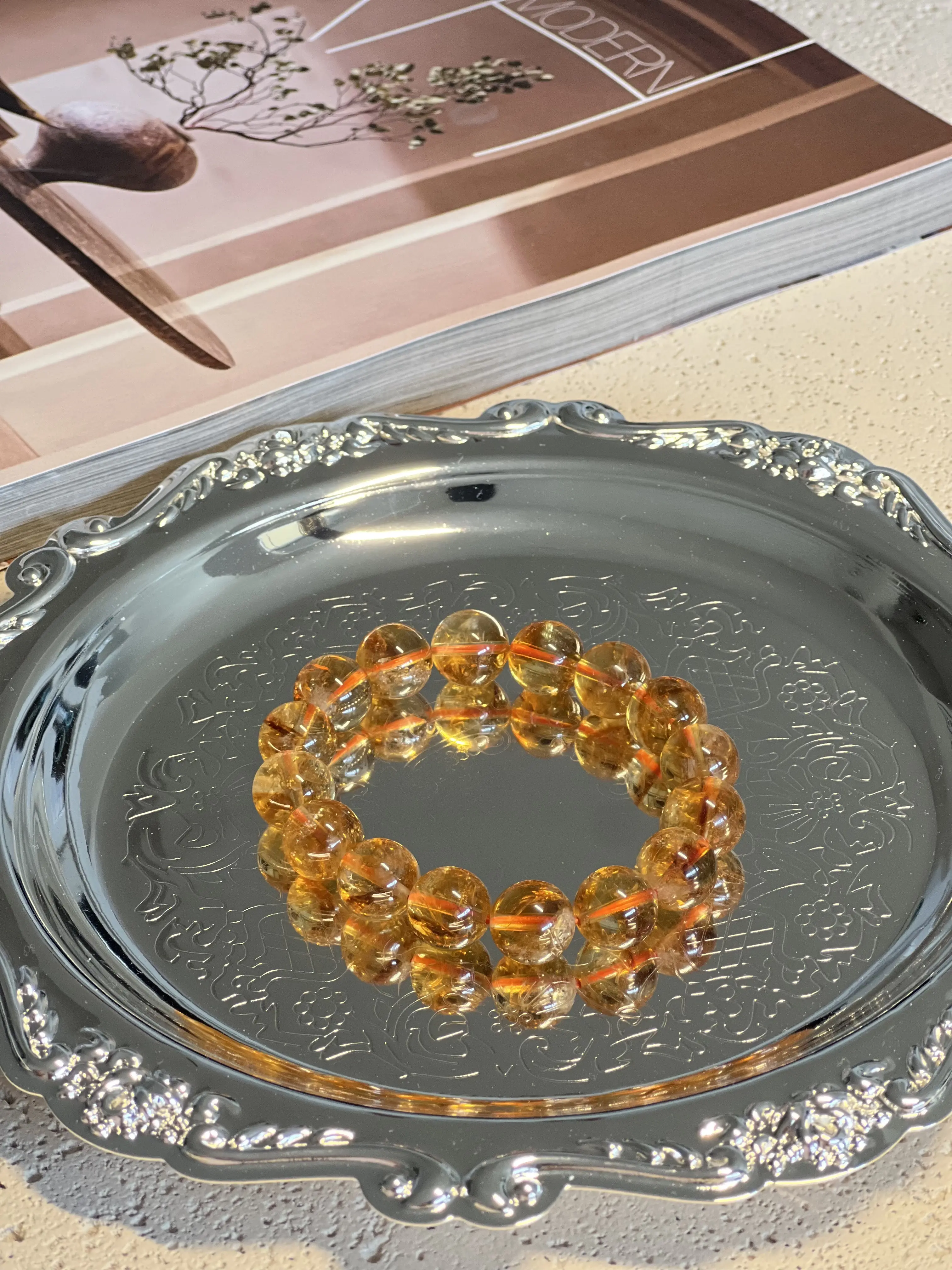 citrine natural bead bracelet-stone of positivity and success
