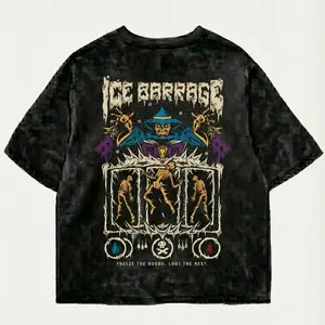 Ice Barrage Acid Wash Graphic Tee | OSRS Old School RuneScape Streetwear | "Freeze The Noobs, Loot The Rest!" | Ancient Magicks PK Gamer Shirt | Oversized Vintage Wash Retro Gaming Apparel for PVP Legends. Don't forget your spade!