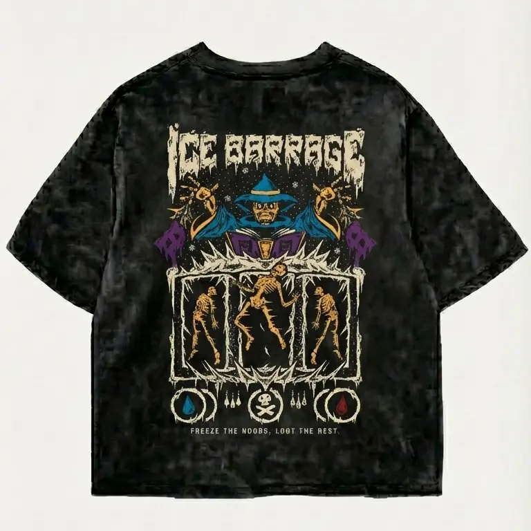 Ice Barrage Acid Wash Graphic Tee | OSRS Old School RuneScape
