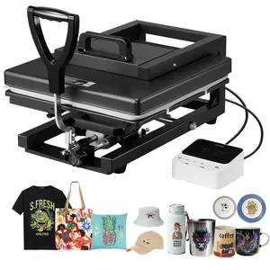 VEVOR Heat Press Machine,  , 15 x 15 inch, 8-in-1 Multifunction, Heat Up Fast and Even, All-New Patented Design, Easy to Control, Sublimation Press Machine for T-shirts/Mugs/Tumblers/Caps/Plates, Black