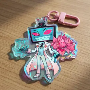 Hazbin Hotel Vox Vday Acrylic Keychain, TV Demon Bag Charms