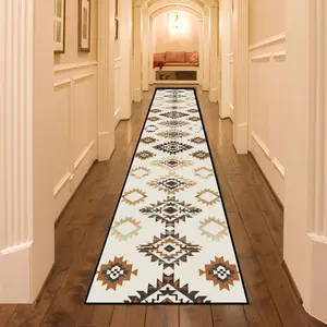 Moroccan Pattern Kitchen Runner, 1 Count Non-slip Soft Floor Mat, Decorative Carpet for Home Living Room Bedroom Kitchen