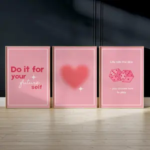 Pink Motivational Poster | Self Love Wall Art | Premium Matte Paper Print | Gift Feminine Office Poster