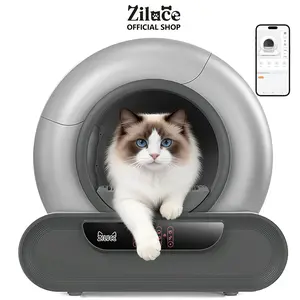 ZILUCE | 65L Automatic Litter Box with Dual-Sensor Safety, Premium Stainless Steel Performance, Smart APP Health Tracking, Hands-Free Cat Litter System
