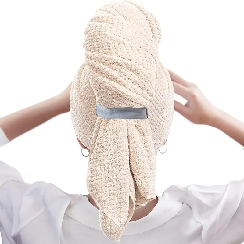 Cruel Summer Large Hair Drying Towel, 1 Count Coral Fleece Absorbent Quick Drying Hair Towel Wrap, Bathroom Accessories Hair Towel For Women, Shower P