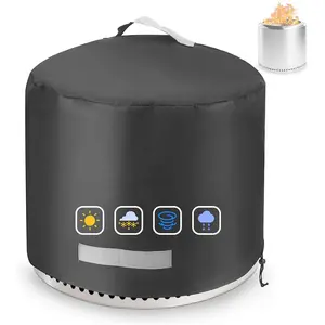 Fire Pit Cover for Solo Stove Bonfire 2.0 Cover 19.5 & 20 Inch, 600D Polyester Heavy Waterproof Round Covers for Stove, Solo Stove Bonfire Accessories for Outdoor Camping, 22" D x 16" H Bonfire Cover