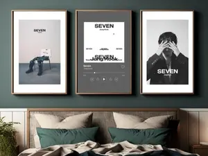 Jungkook BTS Poster Set BTS Jungkook Seven Inspired Poster Decor Bts Wall Art Print Merch for Kpop Fans Jk gift for girlfriend