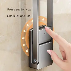 Suction Cup Foldable Towel Rack Punch-Free Bathroom Organizer for Towels, Jewelry & Hair Accessories
