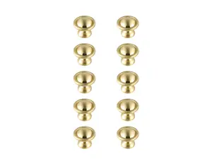 Elegant Decor KB2008-GD-10PK 1.2 in. Dia. Kadea Multipack Mushroom Knob, Brushed Gold - Pack of 10
