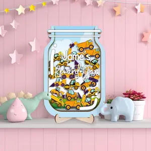 DIY Name Car Construction Magnetic Reward Jar For Kids & Teachers - Potty Training Chore Chart - Perfect for Potty Training & Classroom Behavior Tracking - TikTokShopBackToSchool