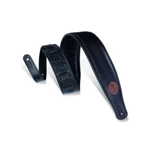 Levy's 3" Wide Garment Leather Guitar Strap - Black