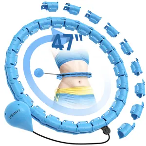 24 sectionsExercise Hula Circle, Suitable for Women and Beginners, Includes 24 Detachable Links, Adjustable Portable Hoops, Fitness Accessory