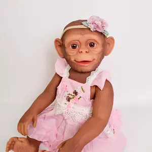 22inch Realistic Reborn Monkey Baby Doll Full Body Soft Vinyl Neborn Baby Dolls That Look Real Monkey Reborn Doll Toys