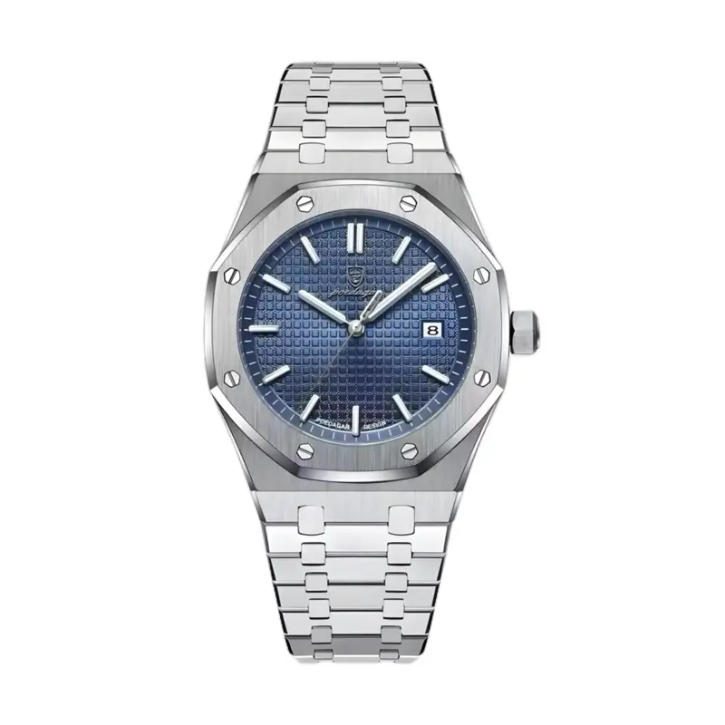 Yavoo Fours - Oceanus Watch with Blue Dial Stainless Steel Case 40mm Water Resistant 3 ATM Quartz Movement Multifunction