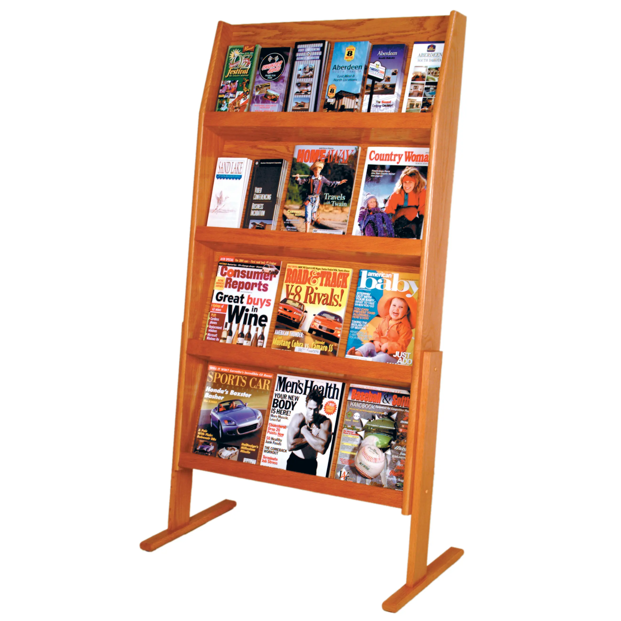 FixtureDisplays Slope 24 Pocket Standing Literature Display 1040102-NF