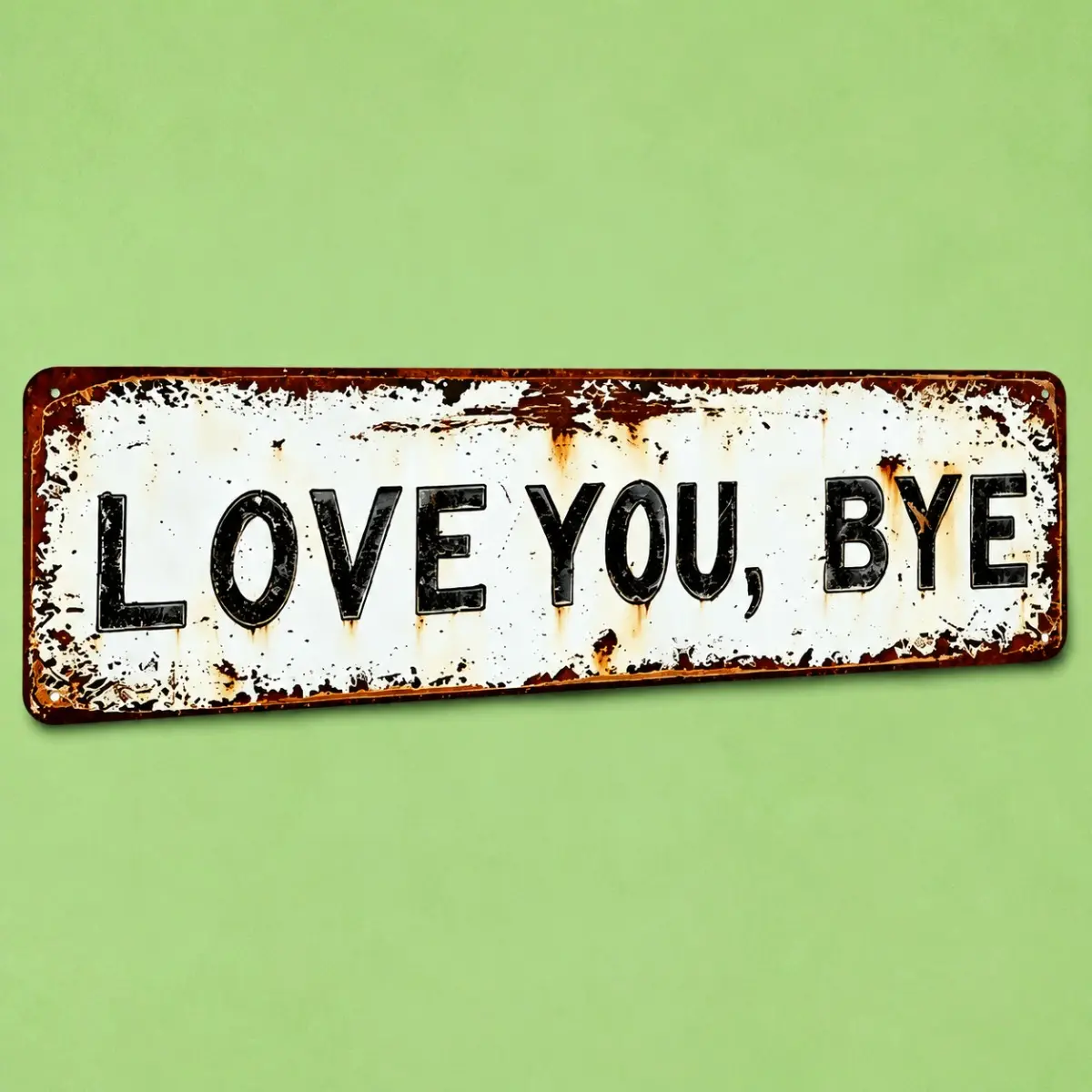 Romantic “Love You Bye” Metal Sign – Vintage Style Wall Hanging Art, Sentimental Home Decor Accent for Door, Hallway, Bedroom & Living Areas, Rustic Metal Plaque (16 x 4 Inch)