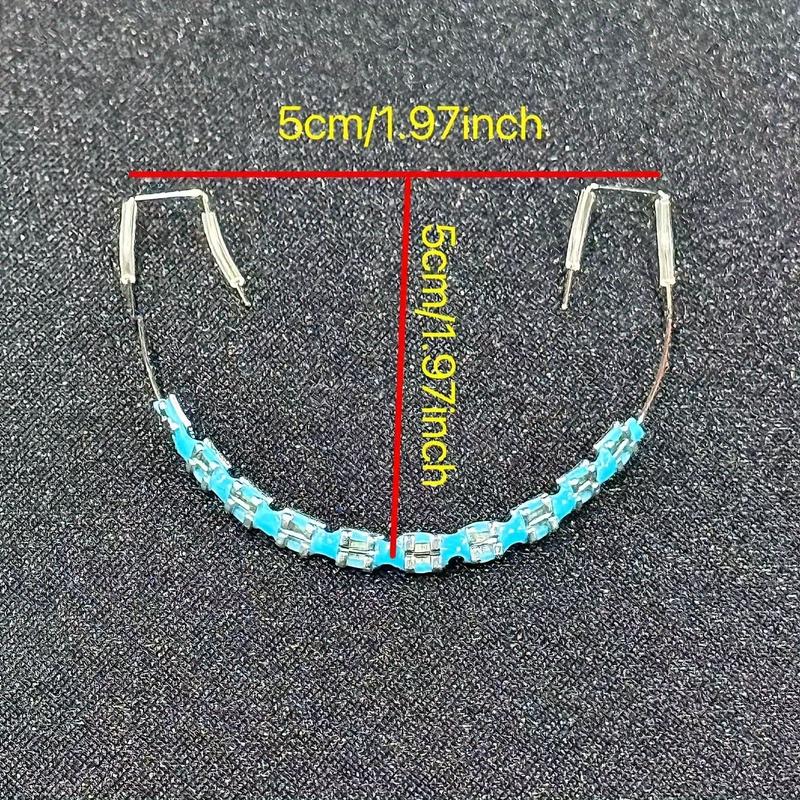 Adult Teeth Decoration Accessories, Colorful Metal Brackets with Wire, Temporary Orthodontic Style, Set of Two, Teeth Kit
