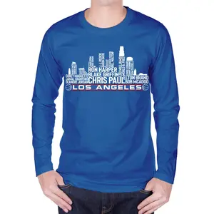 LA Los Angles Clippers Basketball Team All Time Legends Typography Los Angeles City Skyline hoodie sweater sweatshirt Casual Graphic Long Sleeve Basic Long Sleeve
