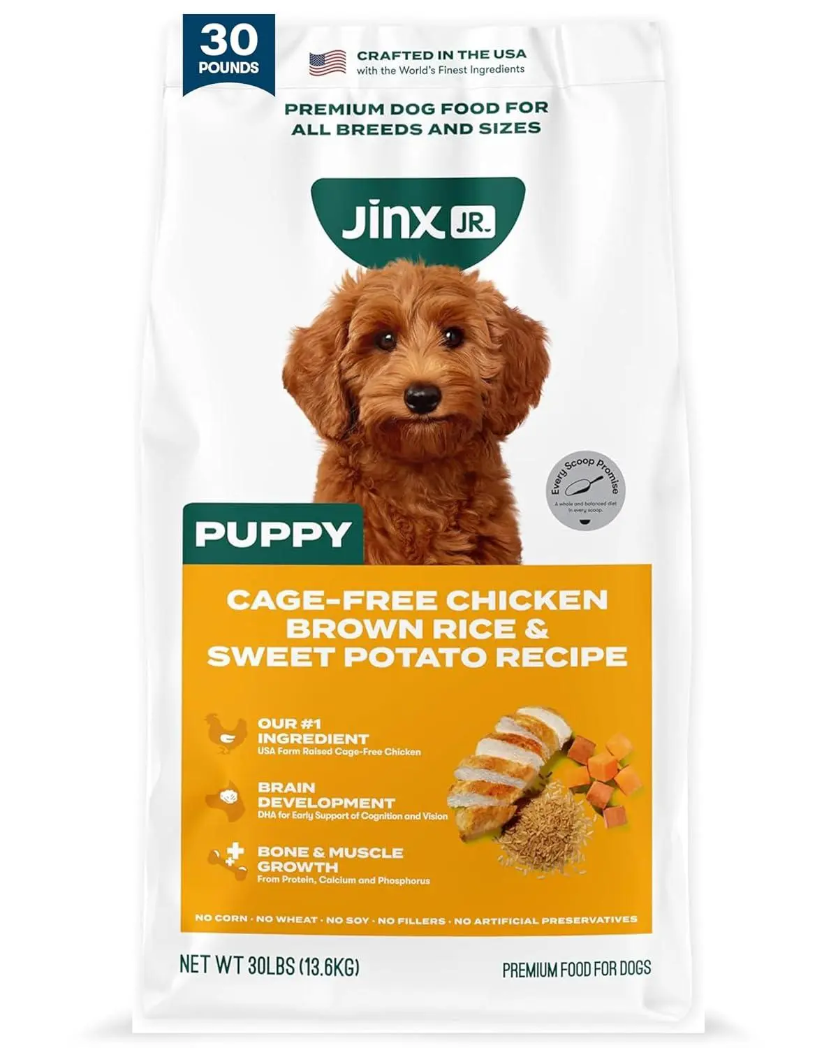 Jinx Premium Dry Dog Food, for All Life-Stages - Real Salmon, Brown Rice & Sweet Potato Kibble with Superfoods for Immune Support & Probiotics for Digestive Support - No Fillers – 4lb