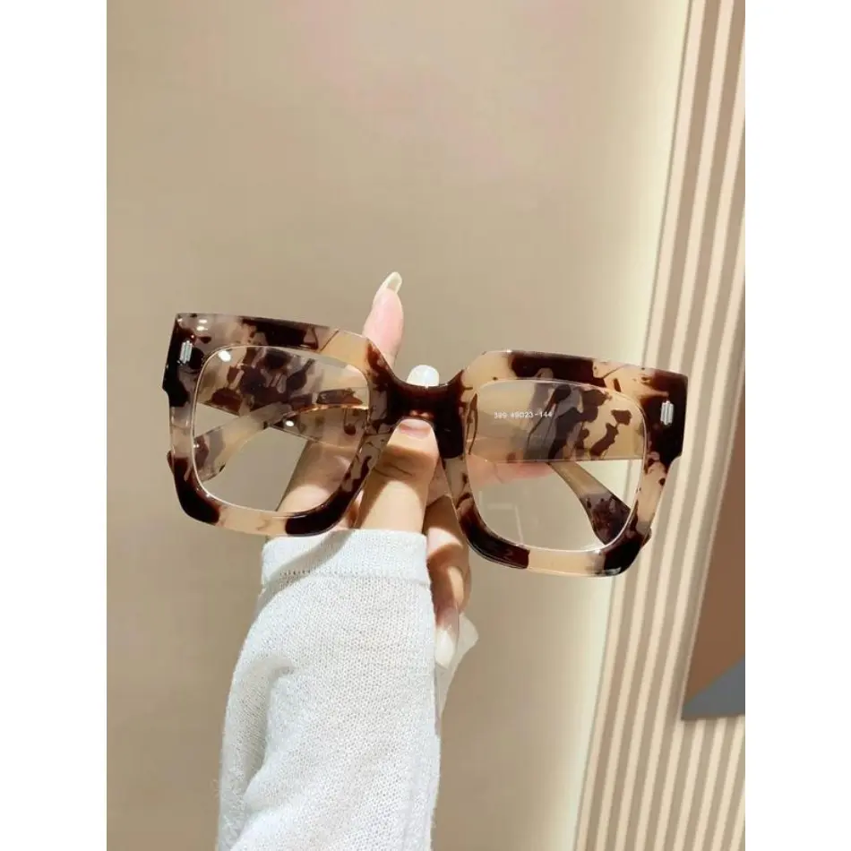 Unisex Leopard Pattern Sports Blue Light Glasses - Lightweight Eyewear, Digital Eye Strain Relief, Chic Frames, Valentine’s Day Gift, Daily Work Accessory, Trendy Frames, Plastic, Casual