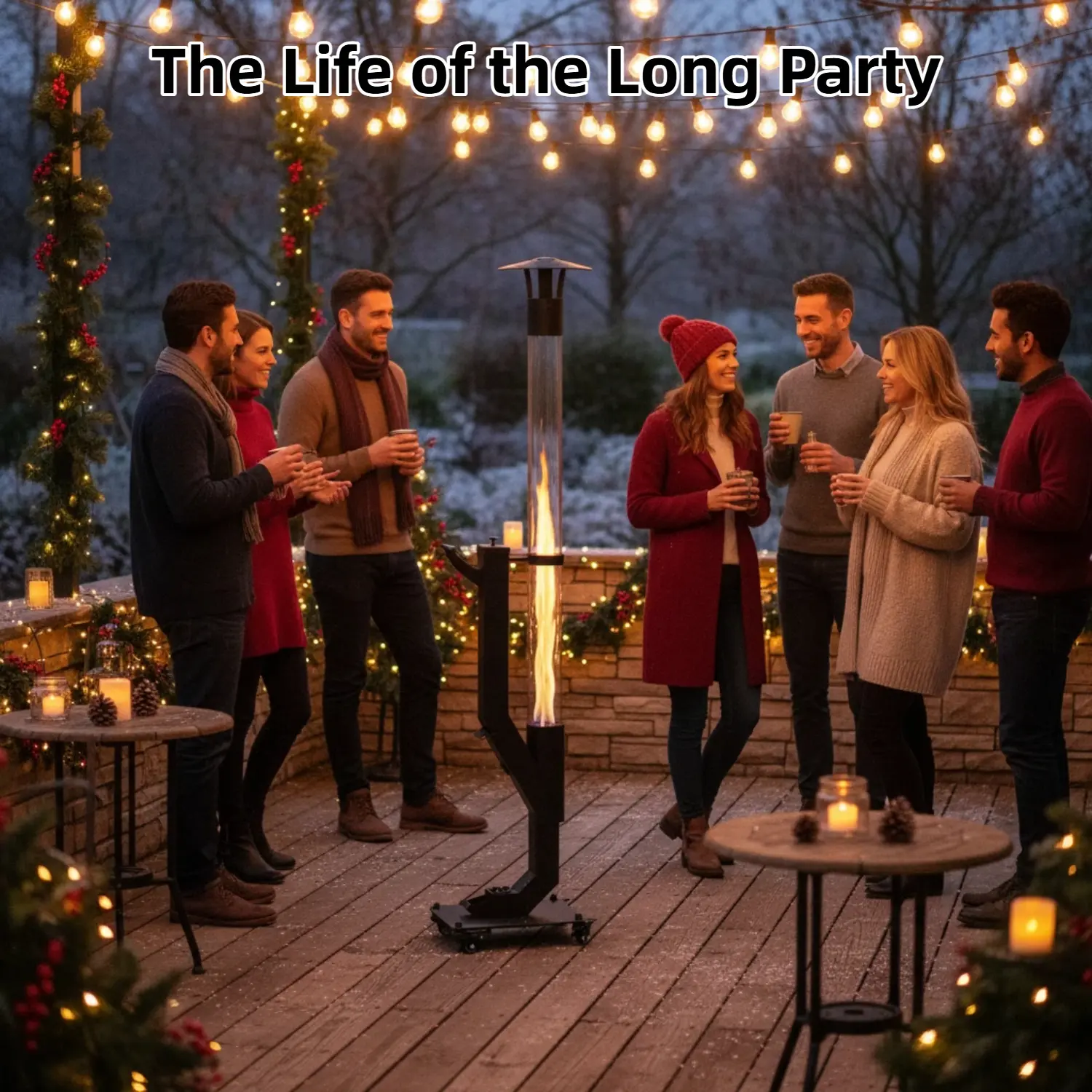 Outdoor Pellet Fire Feature with Vertical Flame | Modern Steel Patio Flame Column for Ambience & Atmosphere | Portable Decorative Fire for Backyard, Garden, Camping & Parties