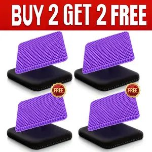 Buy 1 Get 1 Free Adjustable Honeycomb ergonomic gel seat cushion, featuring cooling, breathable and soft support, is suitable for sciatica and back pain, and is ideal for office chairs, car seats and wheelchairs