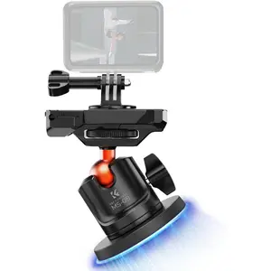 K&F Concept Magnetic Camera Mount for GoPro Hero 13/12/11/10/9 Black, DJI Osmo Action 5 Pro/4/3/2/6, Insta360 X5/X4, 360 °   Ball Head Mount for Car, Steel, Magnetic Surface Attaching