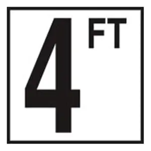 212 MAIN Durable 6x6 in. Inlay Tile Pool Accessory - 5 in. Number, 4ft Non-Skid Ceramic Depth Marker, Pool Accessories