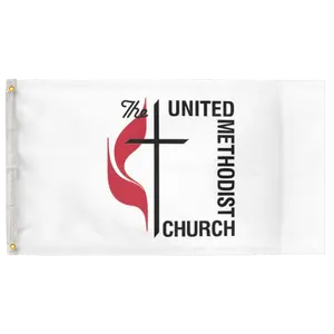 United Methodist Church 3'X5' Flag 100D Polyester (90cm x 150cm) Christian Flag (C8) RolFlags