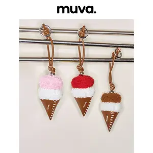 Muva Ice Cream Bag Charm |   Polyester + Microfiber |   Cute Keychain for Bags/Purses