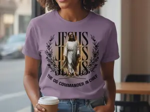 Jesus Is King Tee The OG Commander in Chief Christian T-Shirt Faith Based Graphic Tee Black Jesus Shirt Unisex Church Streetwear