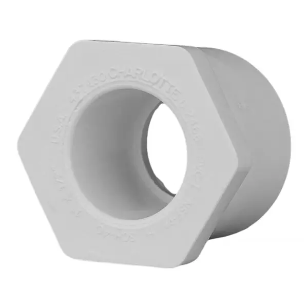 Charlotte Pipe Schedule 40 1 in. Spigot X 1/2 in. Slip PVC Reducing Bushing – 1 Pack