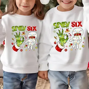 Six Seven Meme Christmas Youth And Adult sweatshirt , Trending Santa And Grn Monster Hands 6 7 shirt, Viral Saying Xmas 6 7 tee, Funny shirt,Trending tee, youth clothing, gift for son and daughter, holiday outfit, christmas shirt