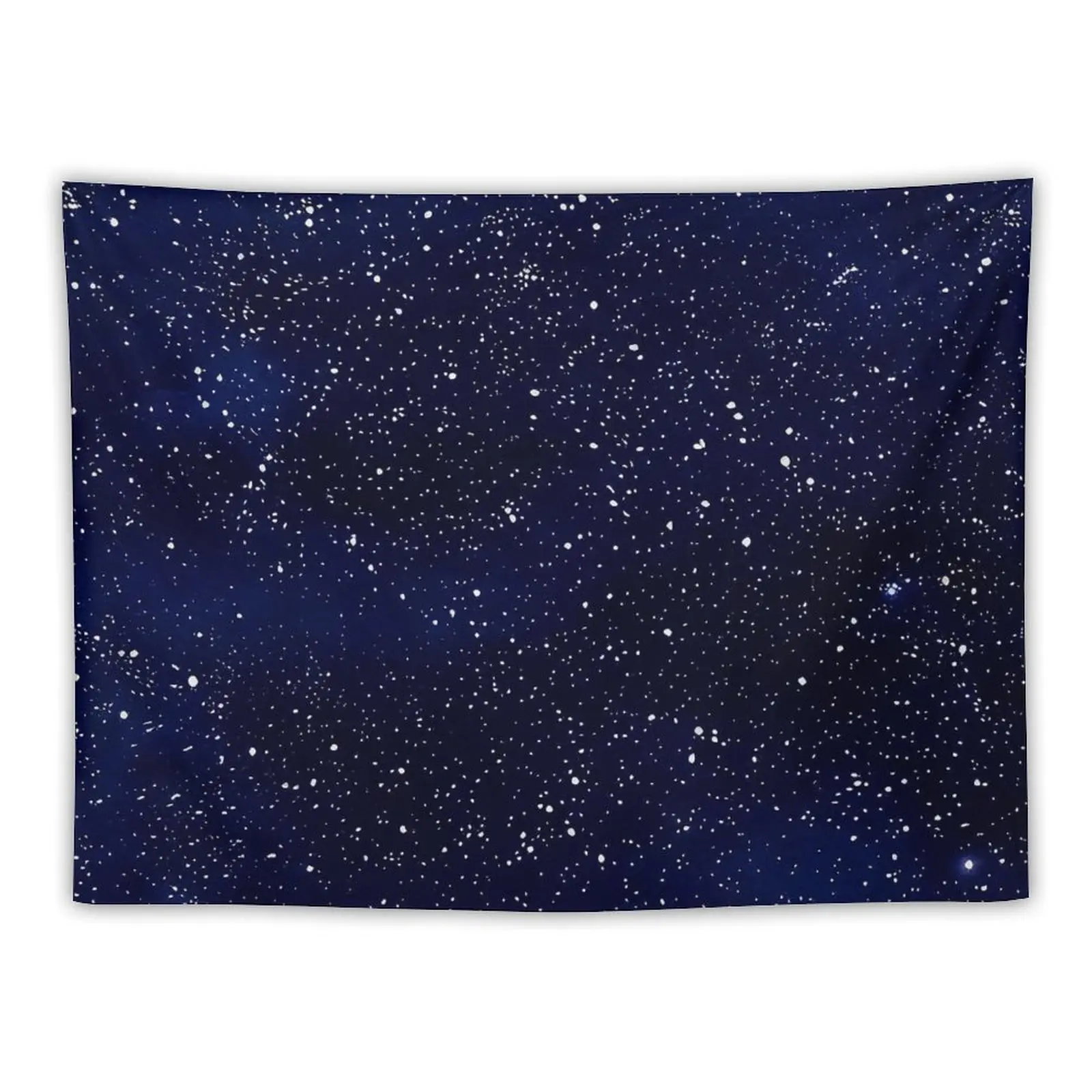 Starry Sky Tapestry, Home Decor for Bedrooms & Living Rooms, Deep Blue-Black Background with Evenly Distributed Bright White Stars, No Constellation Patterns, Creates Peaceful Mysterious Atmosphere for Indoors Room Decor
